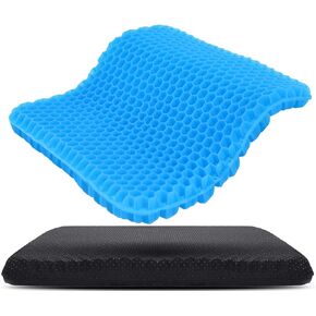 TONOS Gel Seat Cushion, Chair Cushion 18 X 17 X 1.5 in for Seat Cushion for Desk, Sciatica Pain Relief Pillow for Car Seat Cushion and Office Chair Cushion. Seat Cushion for Tailbone Pain Relief