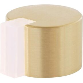 EVI Door Stoppers | Leather Brass Door Stop - Adhesive Fastening - Black Protector Rubber - 1.1 x 0.79 Inch Door Stopper