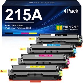 Compatible 215A Toner Cartridges with Latest Chip, Replacement for HP 215A Toner Cartridges 4 Pack,W2310A Work with HP Color Pro MFP M182nw,MFP M183fw,M182 M183 M155 Printers