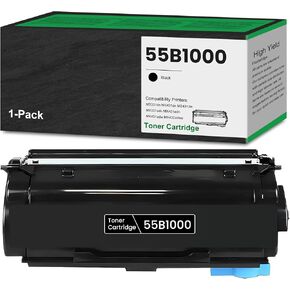 55B1000 Black High Yield Toner Cartridge Replacement for Lexmark 55B1000 for MS331dn MS431dn MS431dw MX331adn MX431adn MX431adw MX432adwe Printer Toner - 1 Pack 55B1000 Black