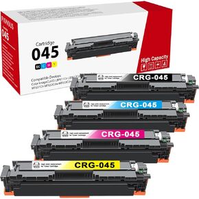 High-Yield 045 045H Toner Cartridge Set MF632Cdw Replacemen for Canon CRG-045 Toner Cartridges Compatible for Color imageCLASS MF631Cn MF633Cdw MF634Cdw Printer(Black, Cyan, Magenta, Yellow)