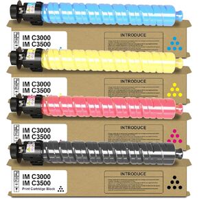 SAIDING IM C3000 IM C3500 IMC3000 IMC3500 Toner Cartridge Replacement for Ricoh 842251 842252 842253 842254 for Savin Lanier IM C3000 IM C3500 Printer(4 Pack)