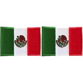 Mr Patches Mexico Flag Iron-On Embroidered Patch Set (2-Pack) – Iron-On/Sew-On Patches for Jackets, Bags, Hats, and More