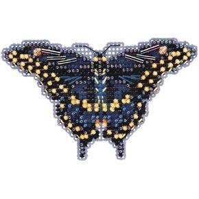 Black Swallowtail Butterfly Beaded Counted Cross Stitch Ornament Kit Mill Hill 2011 Spring Bouquet MH18-1103