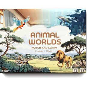Animal Worlds - The Matching Game for Toddlers Ages 3-5 - Memory Game for 3 Year Olds, Family and Toddler Board Games for Kids