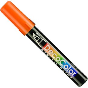 UCHIDA 315-C-7 Marvy Deco Color Chisel Tip Acrylic Paint Marker, Orange