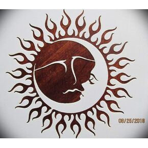 Sun Moon 2 Piece Logo Stencil Template Reusable 10 mm Mylar Logo Arts and Crafts Material Scrapbooking for Airbrush Painting Drawing