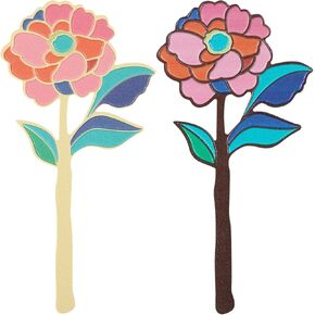 Leather Flower Bookmark – with Leather Page Marker with Unique Floral Shape, Perfect Reading Gifts for Book Lovers, Readers, Men & Women, Durable and Elegant Bookmarks(A)