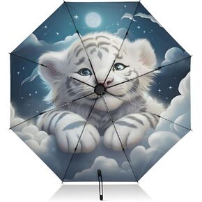 American Flag Fair Eagle Umbrellas for Rain Travel Umbrella Compact Folding Lightweight Portable Automatic Umbrella