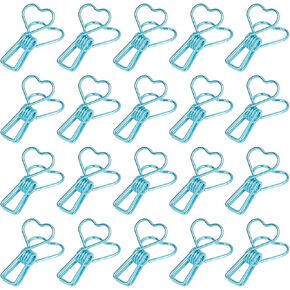 Zerodis 20pcs Heart Design Paper Clips, Bookmarks, Planner Clips, Hollow Out Metal Wire, Purple, 1.5 x 2.8cm / 0.6 x 1.1in