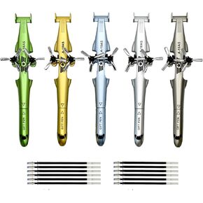 5 PCS Novelty Airplane Shape Pen Helicopter Gel Pen Cool Aviator Inspiring Pen Plane Pens With 12 pcs Refills for School Office Party Birth Day Stationery.