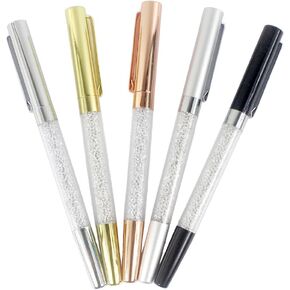 Gullor 5PCS Bling Bling Silm Crystal Diamond Gel Ink Roller Ball Pen, Black Ink, Style B
