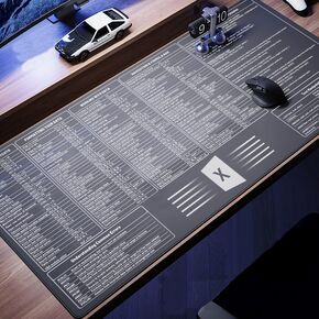 【Leather|Dual-Sided】 Excel Cheat Sheet Desk pad, Large Gaming Office pc Mouse pad,Keyboard Shortcuts Mouse pad,Non-Slip Waterproof Desk mat,Over 200 Shortcut Mousepad(XL 31.5 x 11.8 in)