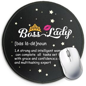 Lady Boss ... Funny Mouse Pad (Round) ، مريحة وغير قابلة للانزلاق ، شكرًا لك هدية للإناث ، هدية المكتب للإناث ، هدية Pant Mouse Pad Fund