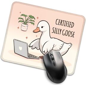 Certified Silly Goose Funny Mouse Pad for Desk, Silly Goose Gifts for Coworkers Colleagues Friend, Silly Animal Mouse Pad for Teachers Nurse, Goose Lover Gifts, New Job Gifts for Intern
