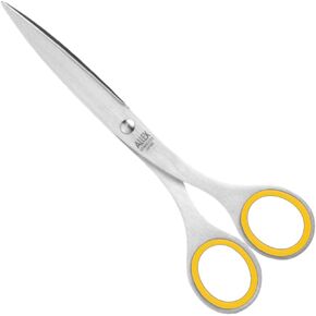ALLEX Japanese Office Scissors for Desk, Medium 6.5" All Purpose Scissors, Made in JAPAN, All Metal Sharp Japanese Stainless Steel Blade with Non-Slip Soft Ring, Yellow