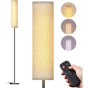 Floor Lamp,4 Color Temperature Modern LED Standing Lamp,Stepless Dimmer Remote Control Floor Lamps for Living Room/Bedroom/Office,3000k-7000k Elegant Tall Lamps with Linen Lamp Shade,Timmer