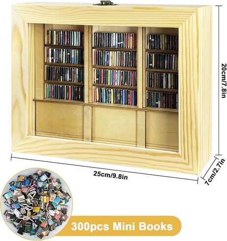 القلق كتب الكتب 300PCS كتب مصغرة مصغرة الكتب زخرفة مصغرة ديكور الكتب ديكور رفك مكتبة الكتب المصغرة لمحبي الكتب ديكور مكتب غرفة المنزل (اللون الطبيعي) in Kuwait