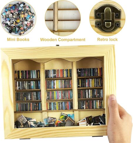 القلق كتب الكتب 300PCS كتب مصغرة مصغرة الكتب زخرفة مصغرة ديكور الكتب ديكور رفك مكتبة الكتب المصغرة لمحبي الكتب ديكور مكتب غرفة المنزل (اللون الطبيعي) in Kuwait