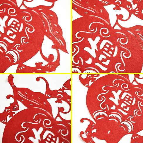 KYMY Chinese New Year Paper-Cuts, 20 Pages Spring Festival Wall Paper Art Crafts, 2025 Zodiac Animals Red Window Clings Decals Stickers for Asian Vietnamese Japan Lunar New Year Home Decorations 春节剪纸 in Saudi Arabia