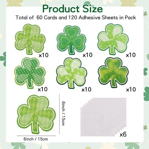 Vuzvuv 60 Pcs Green Clover Paper Cutouts for St. Patrick's Day Party Decoration for School Bulletin Board Craft Wall Decor for Home Decor in Kuwait