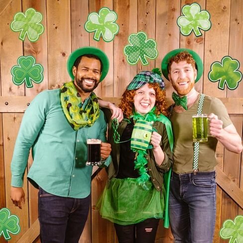 Vuzvuv 60 Pcs Green Clover Paper Cutouts for St. Patrick's Day Party Decoration for School Bulletin Board Craft Wall Decor for Home Decor in Kuwait