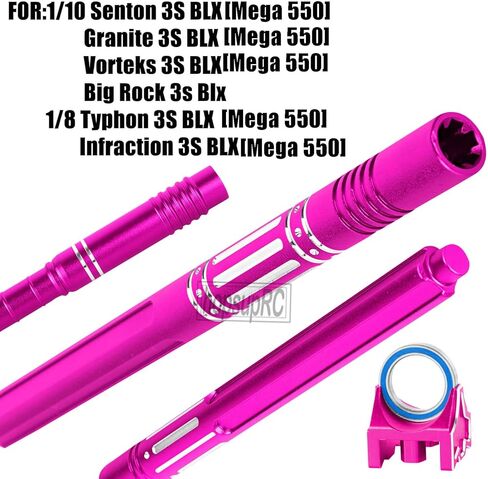 RC Upgrades Part for 1/10 Big Rock 3s Blx.Senton/Granite 3S BLX(Mega 550),1/8 Typhon 3S BLX&Mega 550.Aluminium Center Slider Driveshafts Center Drive Shaft CVD,Titanium in Kuwait