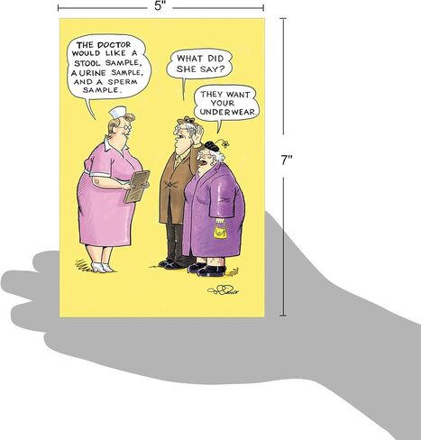 NobleWorks Funny Birthday Paper Card with 5 x 7 Inch Envelope (1 Card) Bday Want Underwear Collins Birthday Cartoon 4760Z in Saudi Arabia