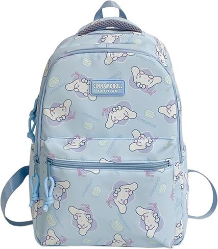 Roffatide Cartoon Cinnamoroll All Over Print Casual Backpack Laptop Backpack Travel Hiking Rucksack Daypack Blue in Saudi Arabia