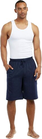Cottonbell Men's Big and Tall Longer Length Lounge Pajama Shorts in Saudi Arabia