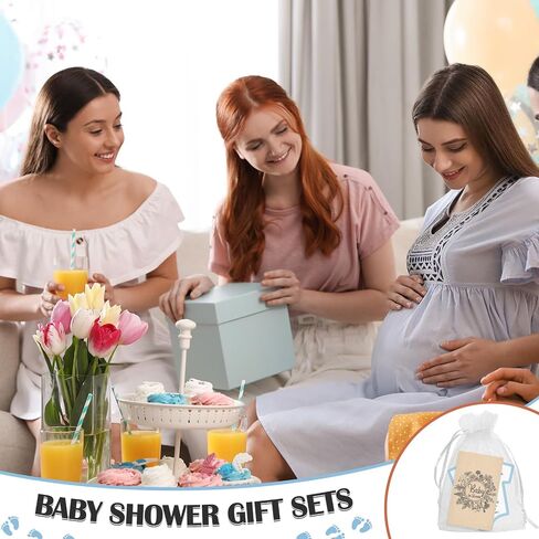 100 Pcs Baby Shower Seed Packets Baby in Bloom Flower Seed Packets Bulk 100 Thank You Cards 100 Organza Gift Bags for Party Gift Favors, No Seeds(Blue) in Kuwait