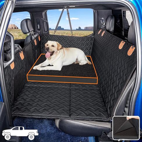 Dog Bed for Back Seat Extender for Truck,Truck Dog Seat Cover Back Seat Waterproof Large Dog Bed,Washable Truck Dog Bed for Dog Hammock,Orthopedic Dog Bed (Black, for Full Size Truck) in Kuwait