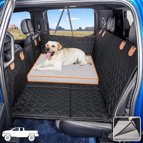 Dog Bed for Back Seat Extender for Truck,Truck Dog Seat Cover Back Seat Waterproof Large Dog Bed,Washable Truck Dog Bed for Dog Hammock,Orthopedic Dog Bed (Black, for Full Size Truck) in Kuwait
