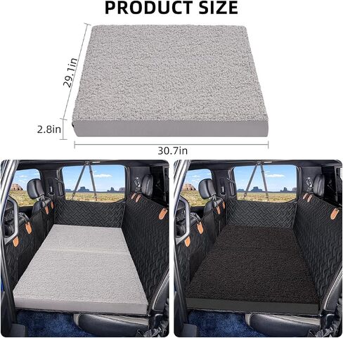 Dog Bed for Back Seat Extender for Truck,Truck Dog Seat Cover Back Seat Waterproof Large Dog Bed,Washable Truck Dog Bed for Dog Hammock,Orthopedic Dog Bed (Black, for Full Size Truck) in Kuwait