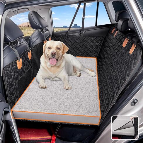 Dog Bed for Back Seat Extender for Truck,Truck Dog Seat Cover Back Seat Waterproof Large Dog Bed,Washable Truck Dog Bed for Dog Hammock,Orthopedic Dog Bed (Black, for Full Size Truck) in Kuwait