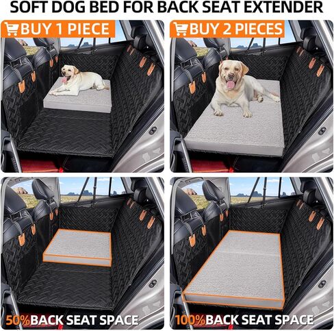 Dog Bed for Back Seat Extender for Truck,Truck Dog Seat Cover Back Seat Waterproof Large Dog Bed,Washable Truck Dog Bed for Dog Hammock,Orthopedic Dog Bed (Black, for Full Size Truck) in Kuwait