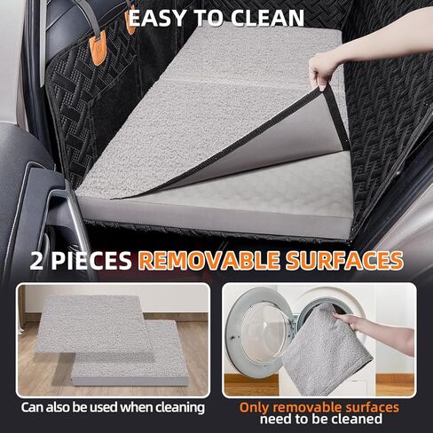 Dog Bed for Back Seat Extender for Truck,Truck Dog Seat Cover Back Seat Waterproof Large Dog Bed,Washable Truck Dog Bed for Dog Hammock,Orthopedic Dog Bed (Black, for Full Size Truck) in Kuwait