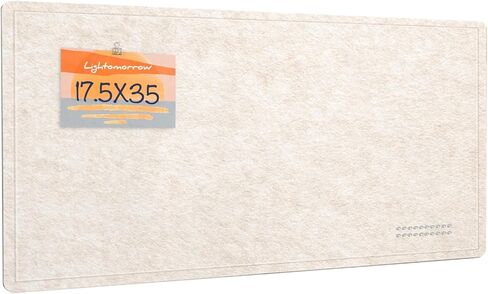 Bulletin Board, 35 x 17 1/2 inches Felt Board - Decorative Pin Board, Cork Board Alternative for Wall, Foldable Picture Board Self-Adhesive Vision Board Prayer Board with 20 Pushpins - Oatmeal in Kuwait