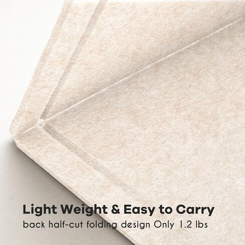 Bulletin Board, 35 x 17 1/2 inches Felt Board - Decorative Pin Board, Cork Board Alternative for Wall, Foldable Picture Board Self-Adhesive Vision Board Prayer Board with 20 Pushpins - Oatmeal in Kuwait