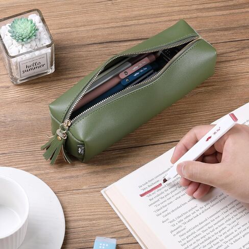 Mr. Pen- PU Leather Pencil Case, Boho Style, Pencil Case Small Pencil Pouch Aesthetic, Cute Pencil Case Aesthetic, Leather Pencil Pouch Small Pencil Case, Slim Pencil Pouch, Pencil Case Leather in Saudi Arabia