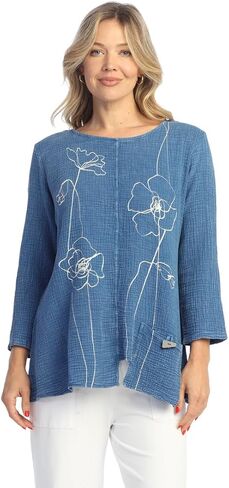 Jess & Jane Mineral Washed Gauze Tunic w/Pocket - M108 in Kuwait