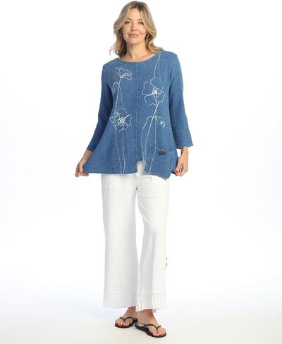 Jess & Jane Mineral Washed Gauze Tunic w/Pocket - M108 in Kuwait
