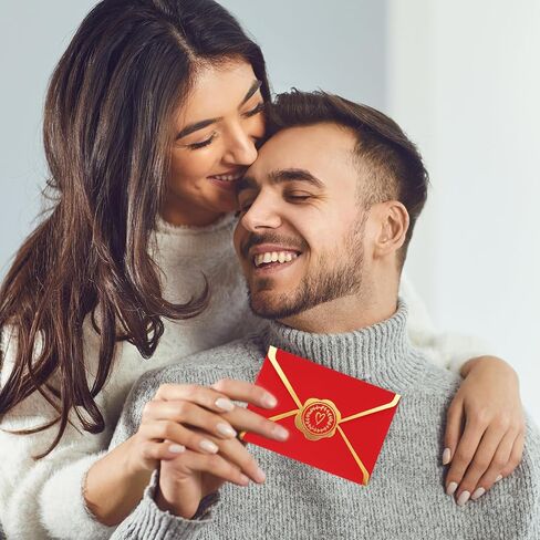 50Pcs Valentine's Day Red Mini Gift Card Envelopes Bulk Greeting Card Holders with Gold Border Invitation Sleeves for Mailing Sending Cards, 2.8 x 3.9 Inch in Saudi Arabia