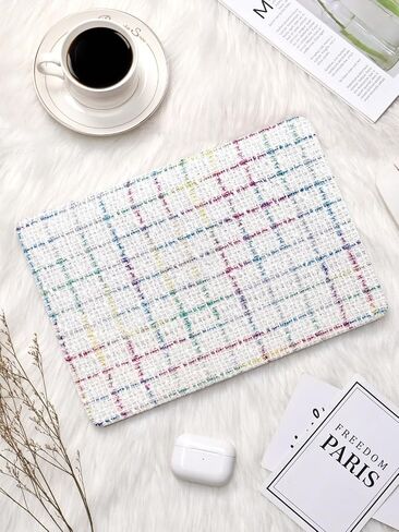 Compatible with MacBook Air 13 Inch Case2022 2021 2020 2019 2018 Release A1932 A2179 M1 A2337 Touch ID,Elegant Fragrant Style Leather Plastic Hard Shell Case＋Transparent Keyboard Cover,Pink in Kuwait