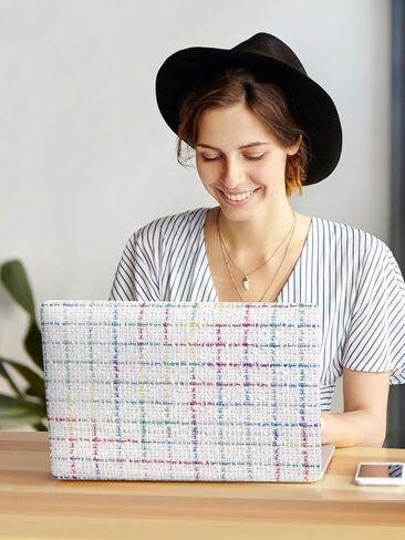 Compatible with MacBook Air 13 Inch Case2022 2021 2020 2019 2018 Release A1932 A2179 M1 A2337 Touch ID,Elegant Fragrant Style Leather Plastic Hard Shell Case＋Transparent Keyboard Cover,Pink in Kuwait