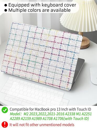 Compatible with MacBook Air 13 Inch Case2022 2021 2020 2019 2018 Release A1932 A2179 M1 A2337 Touch ID,Elegant Fragrant Style Leather Plastic Hard Shell Case＋Transparent Keyboard Cover,Pink in Kuwait