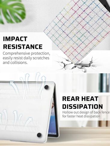 Compatible with MacBook Air 13 Inch Case2022 2021 2020 2019 2018 Release A1932 A2179 M1 A2337 Touch ID,Elegant Fragrant Style Leather Plastic Hard Shell Case＋Transparent Keyboard Cover,Pink in Kuwait