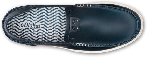 OLUKAI Kakaha Men's Slip-On Shoes, Full-Grain Leather Sneakers, Gel Insert for Comfort & Support, Comfort Fit & Wet Grip Rubber, Fox/Fox, 14 in Saudi Arabia