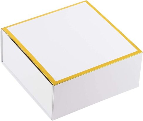 هل ستكون Juvale ستكون صناديق هدايا اقتراح وصيفات الشرف ، ومربعان وصيفان واحد وخادمة الشرف فارغة لعروض الزفاف ، أبيض مع نص رقائق ذهبية ، 8 × 8 × 3.6 بوصة in Kuwait