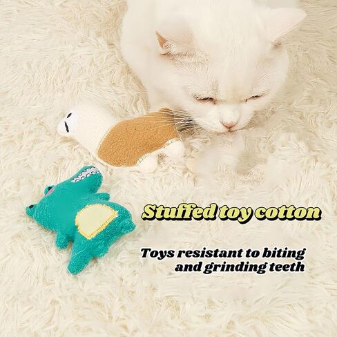 6-Pack Cat Toys - Natural Catnip Plush Toys for Indoor Cats, Bite-Resistant Shapes (Alpaca/Fish) with Kicker & Chew Set - Boredom Relief, Soft and Durable in Saudi Arabia